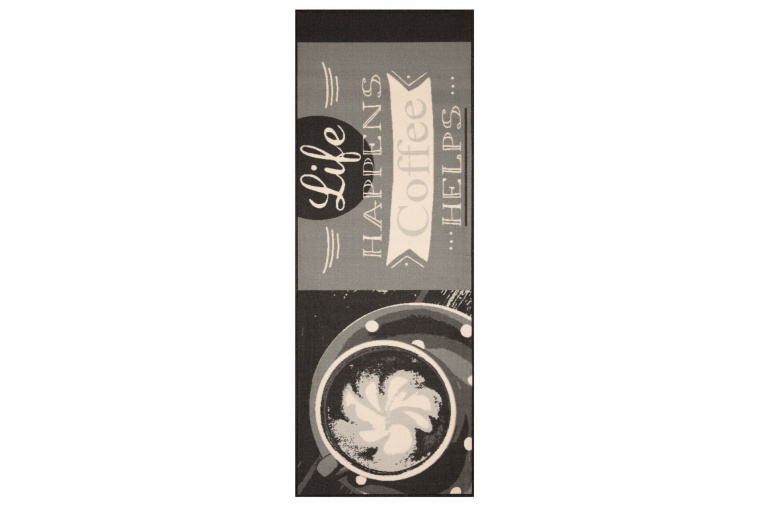 Běhoun Life happens Coffee helps 67x180 Vibe 103489 grey