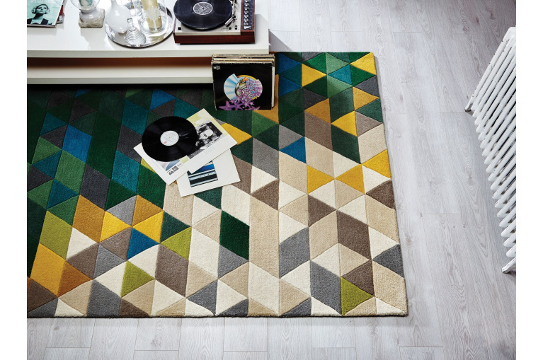 Ručně všívaný kusový koberec Illusion Green-Multi