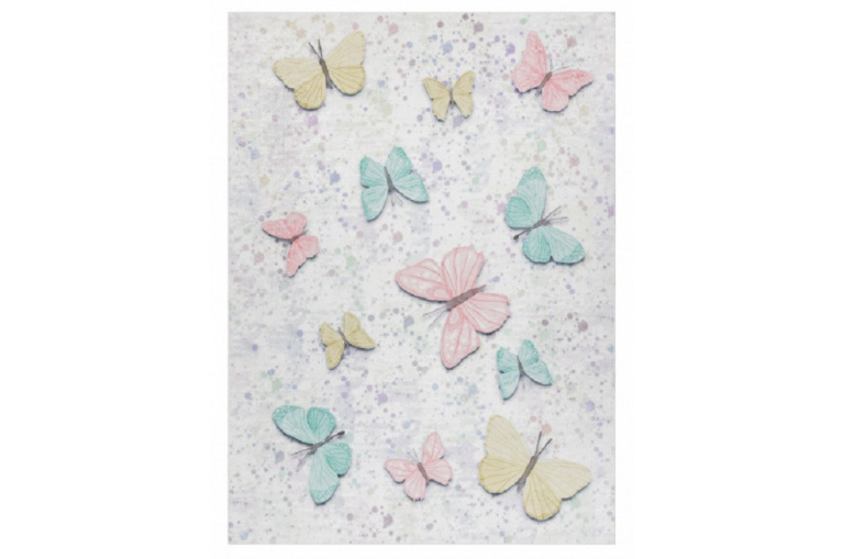 Dětský kusový koberec Bambino 1610 Butterflies cream