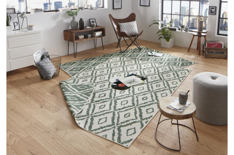 Kusový koberec Twin-Wendeteppiche 103136 grün creme