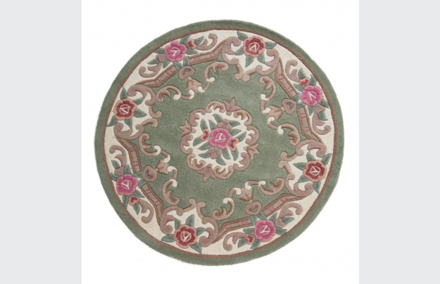 Ručně všívaný kusový koberec Lotus premium Green kruh