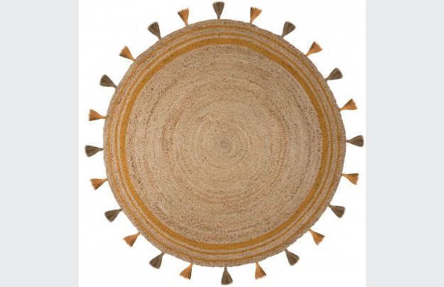 Kusový koberec Lunara Jute Circle Ochre