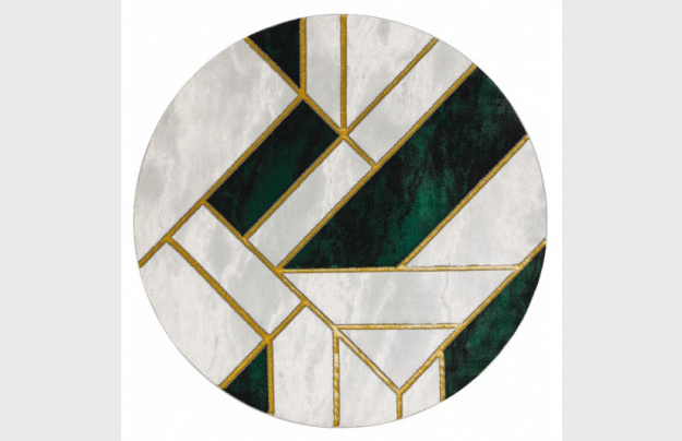 Kusový koberec Emerald 1015 green and gold kruh