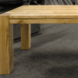 Jídelní stůl + konferenční stolek s přiznaným podnožím - Dub - Jídelní stůl s přiznaným podnožím