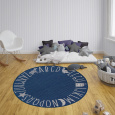 Dětský kusový koberec Flatweave 104886 Blue/Cream kruh