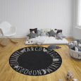 Dětský kusový koberec Flatweave 104885 Black/Cream kruh