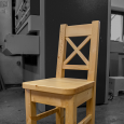 Jídelní židle - klasik s křížem a čalouněným sedákem - Jídelní židle - klasik celodřevěná s křížem