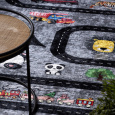 Dětský kusový koberec Bambino 2092 Streets cars anthracite