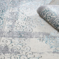 Kusový koberec Core W7161 Vintage rosette blue/cream and grey